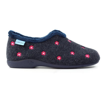 Blue - Back - Lunar Womens-Ladies Havana Slippers