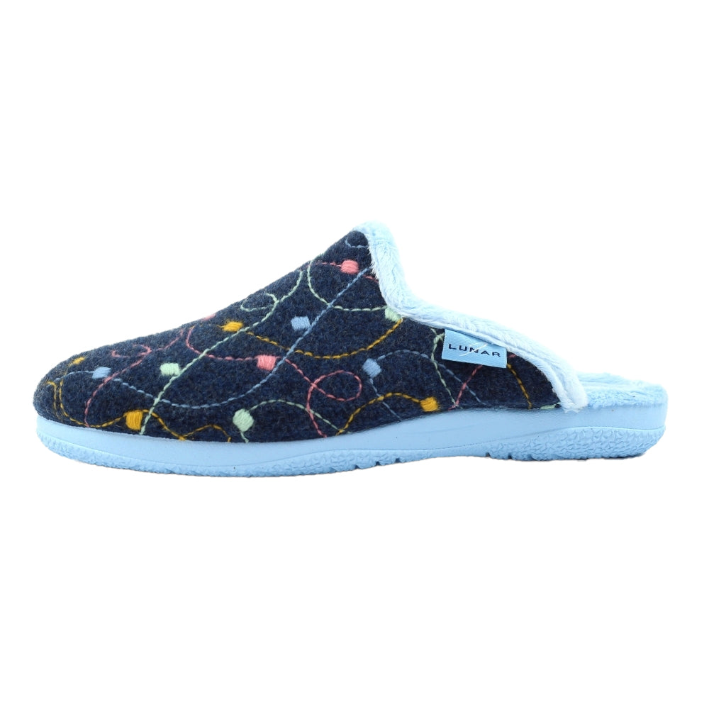 Blue - Side - Lunar Womens-Ladies Impulse Mule Slippers