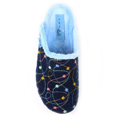Blue - Pack Shot - Lunar Womens-Ladies Impulse Mule Slippers