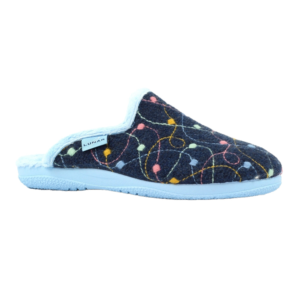 Blue - Front - Lunar Womens-Ladies Impulse Mule Slippers
