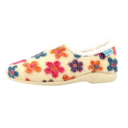 White - Side - Lunar Womens-Ladies Lychee Slippers