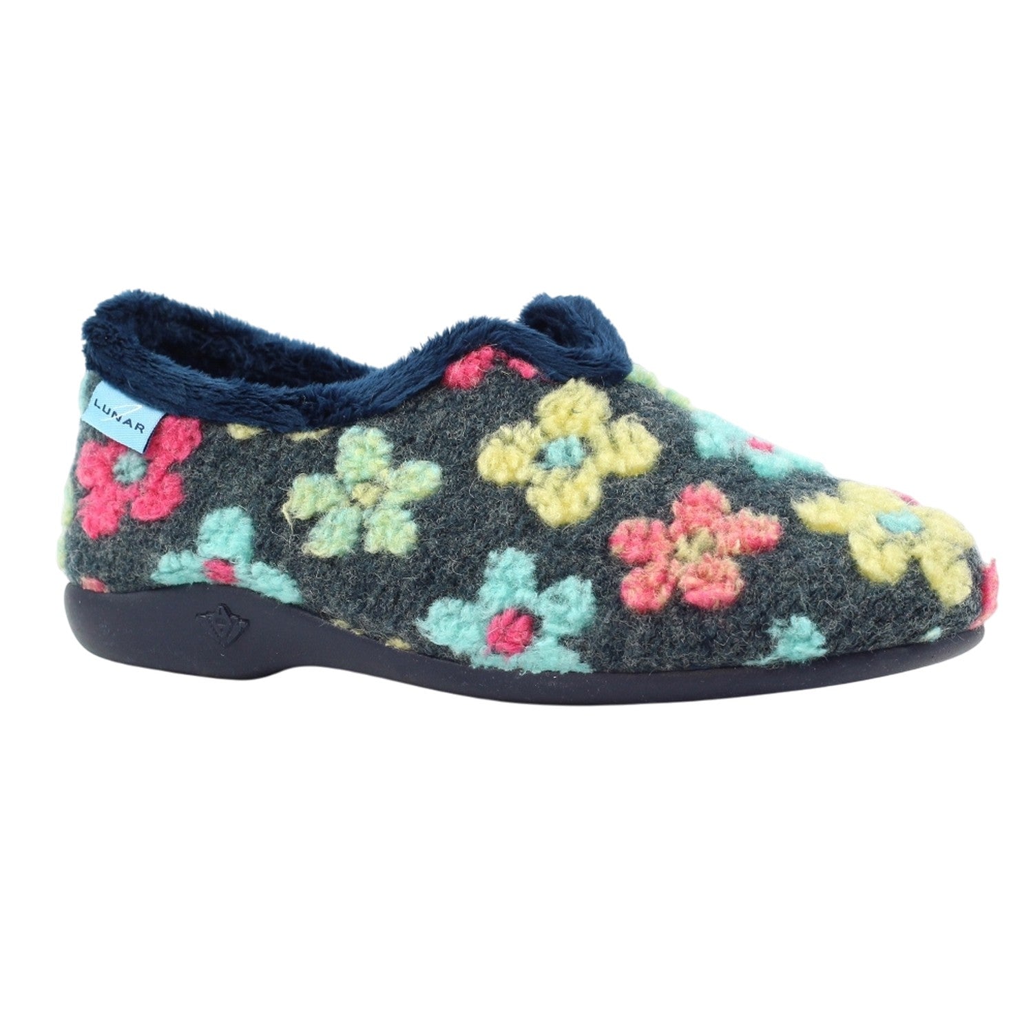 Blue - Front - Lunar Womens-Ladies Lychee Slippers