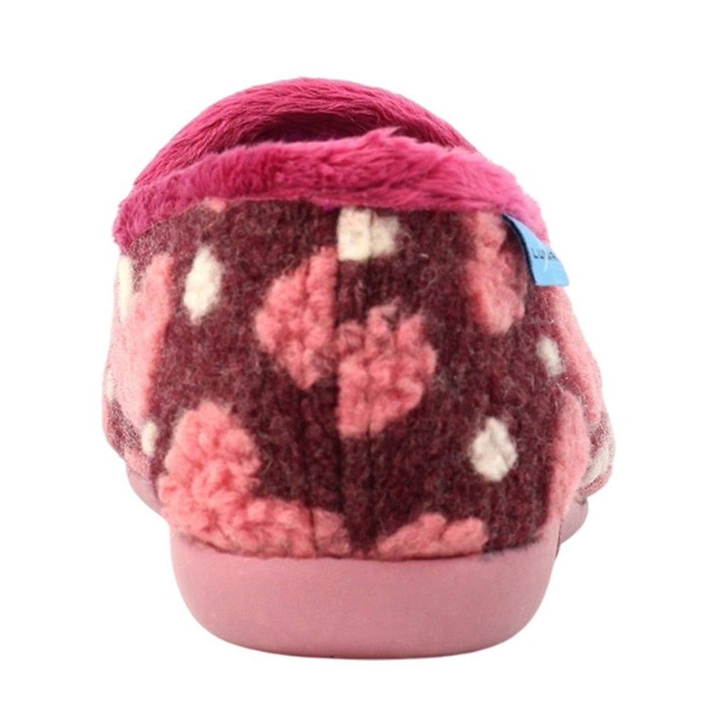 Burgundy - Back - Lunar Womens-Ladies Minnie Slippers