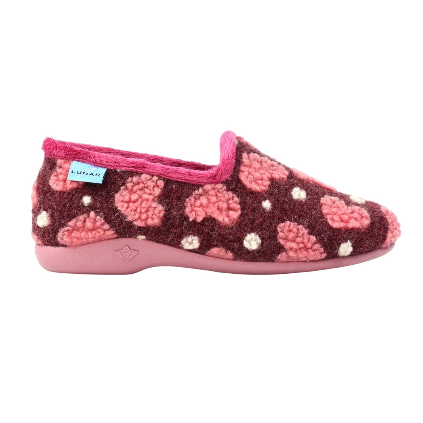Burgundy - Lifestyle - Lunar Womens-Ladies Minnie Slippers