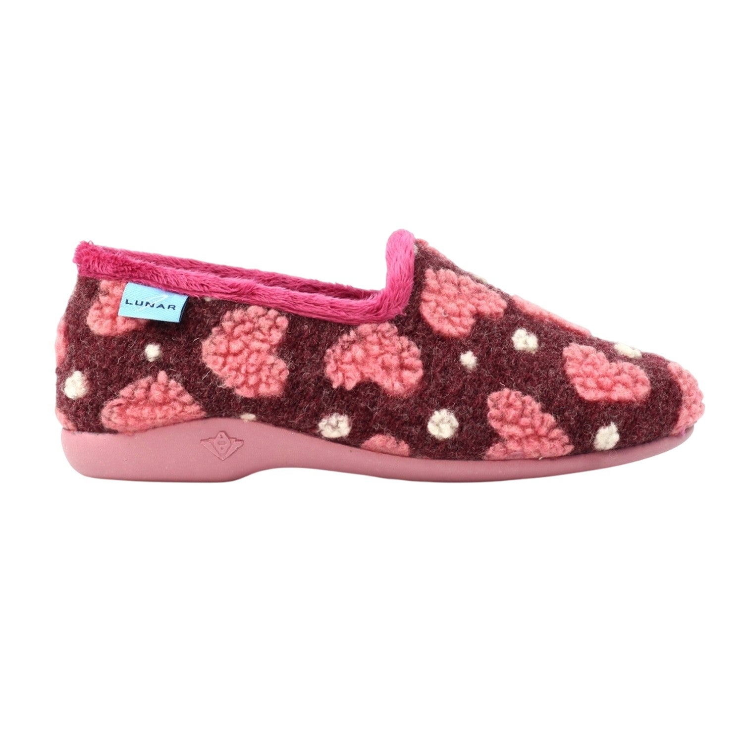 Burgundy - Lifestyle - Lunar Womens-Ladies Minnie Slippers