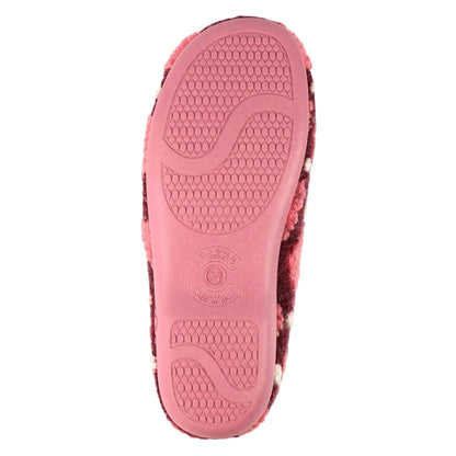 Burgundy - Close up - Lunar Womens-Ladies Minnie Slippers