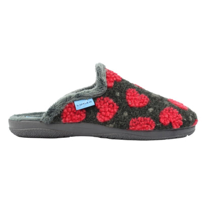 Dark Grey - Side - Lunar Womens-Ladies Marsha Mule Slippers