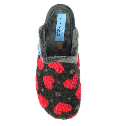 Dark Grey - Lifestyle - Lunar Womens-Ladies Marsha Mule Slippers