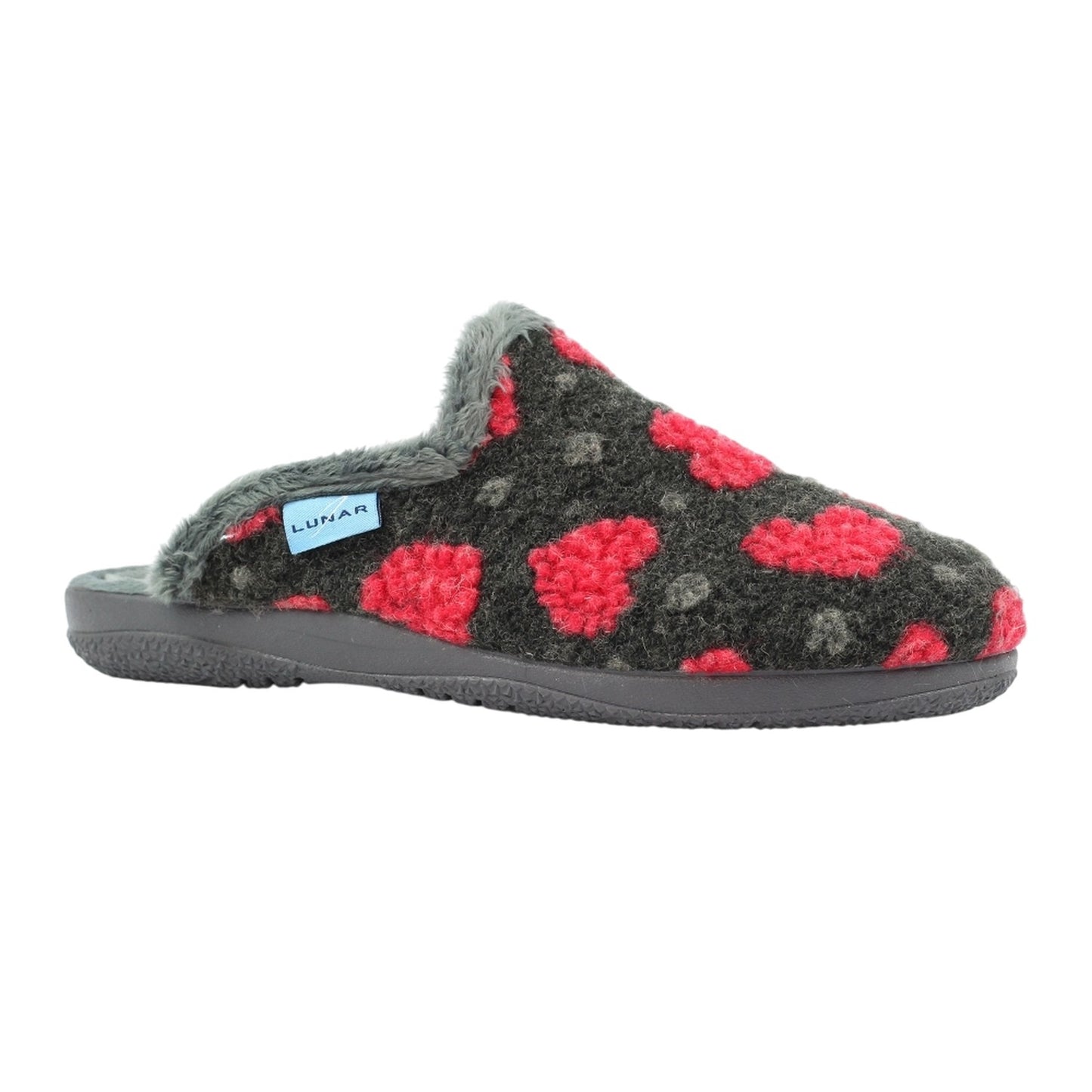 Dark Grey - Front - Lunar Womens-Ladies Marsha Mule Slippers