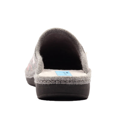 Grey - Back - Lunar Womens-Ladies Genesis Mule Slippers