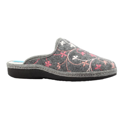 Grey - Front - Lunar Womens-Ladies Genesis Mule Slippers