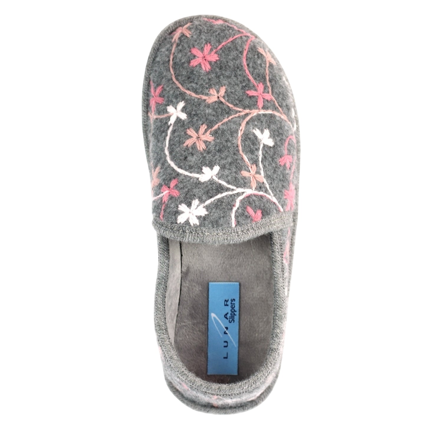 Grey - Pack Shot - Lunar Womens-Ladies Gibson Slippers