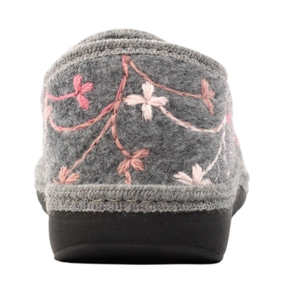 Grey - Back - Lunar Womens-Ladies Gibson Slippers