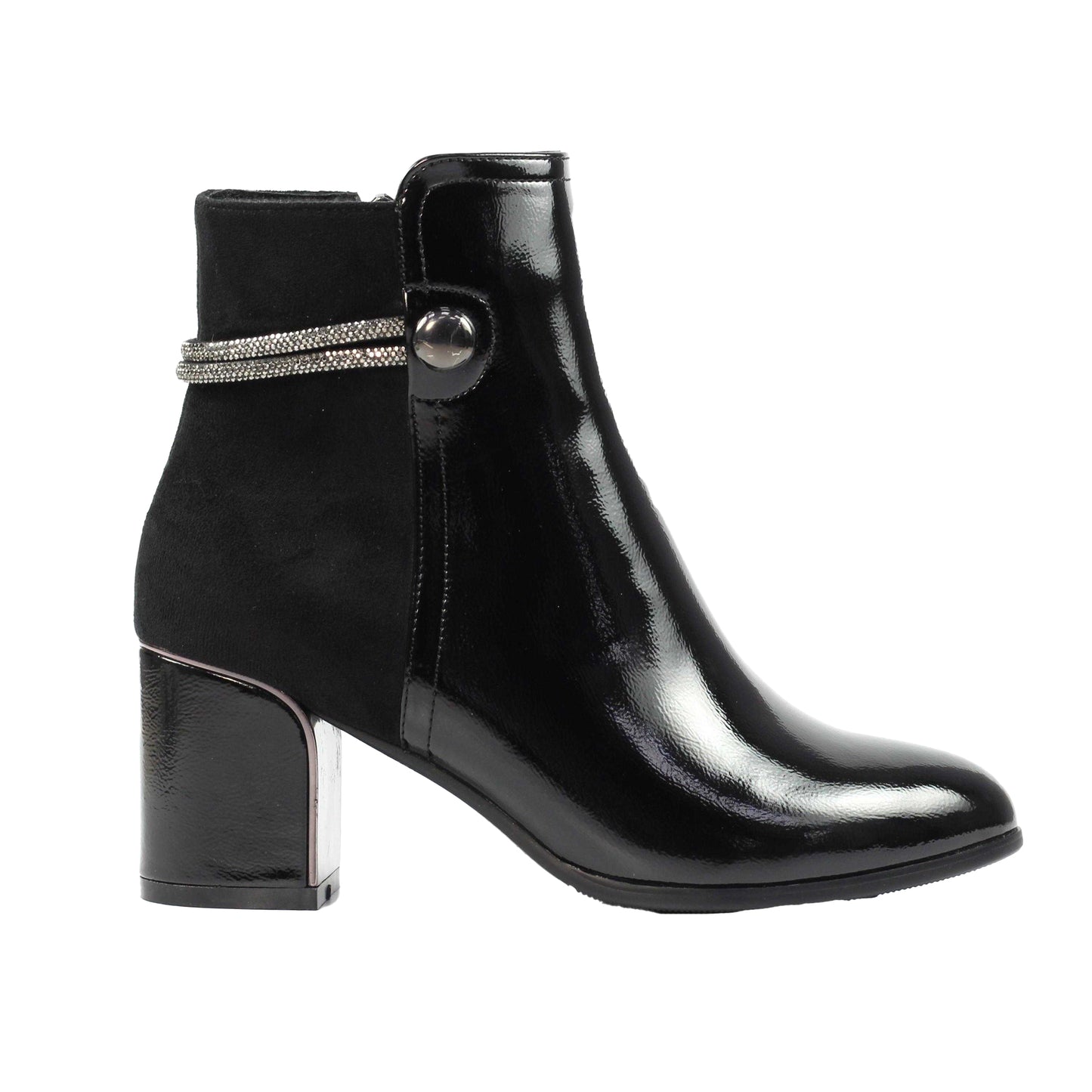 Black - Side - Lunar Womens-Ladies Lily Ankle Boots