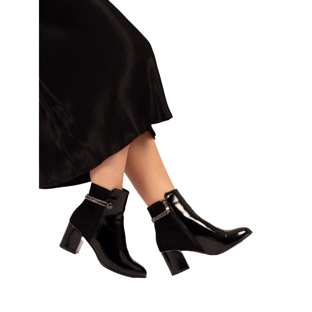 Black - Pack Shot - Lunar Womens-Ladies Lily Ankle Boots