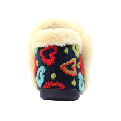 Blue - Back - Lunar Womens-Ladies Angel Slipper Boots