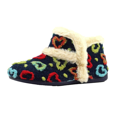 Blue - Side - Lunar Womens-Ladies Angel Slipper Boots