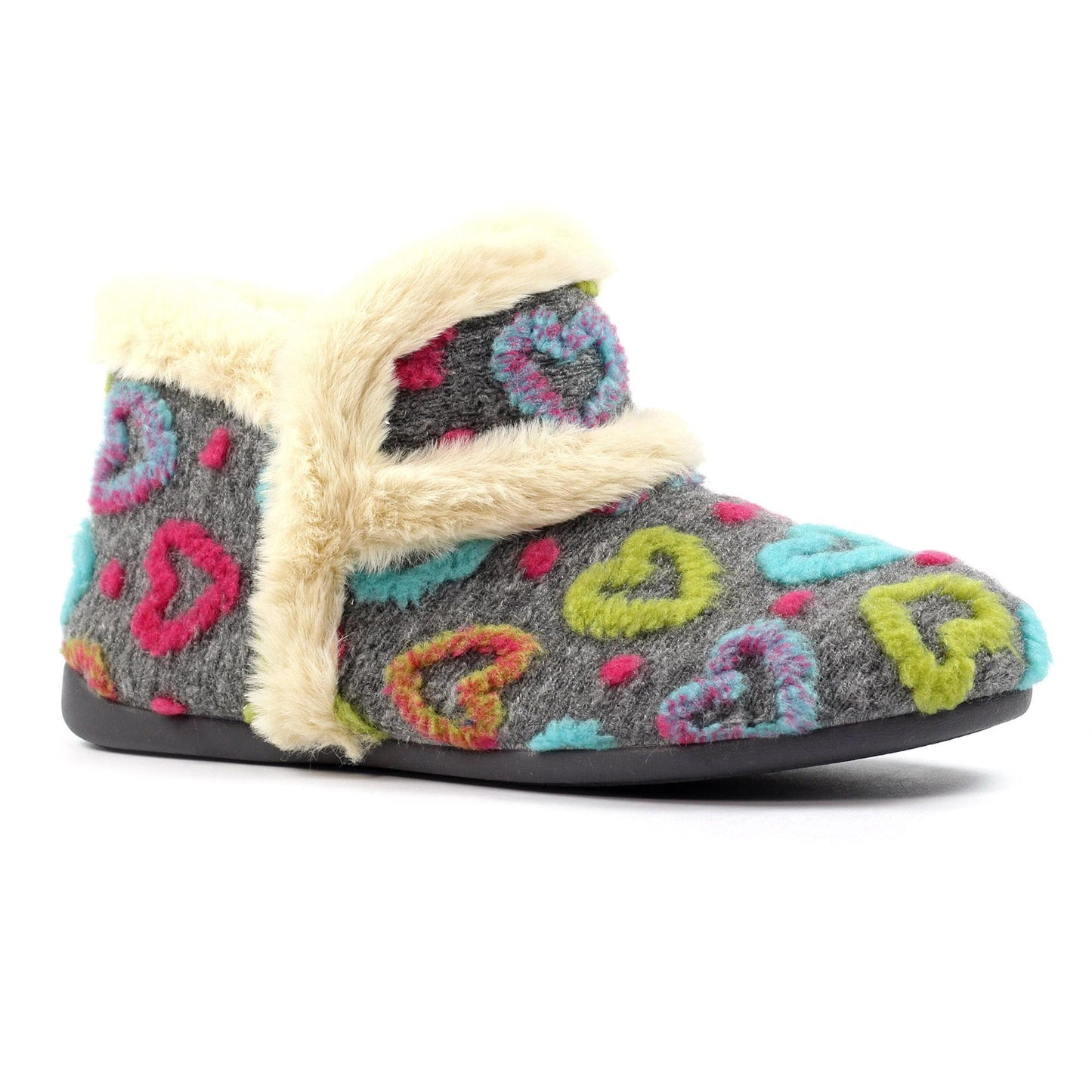 Grey - Front - Lunar Womens-Ladies Angel Slipper Boots