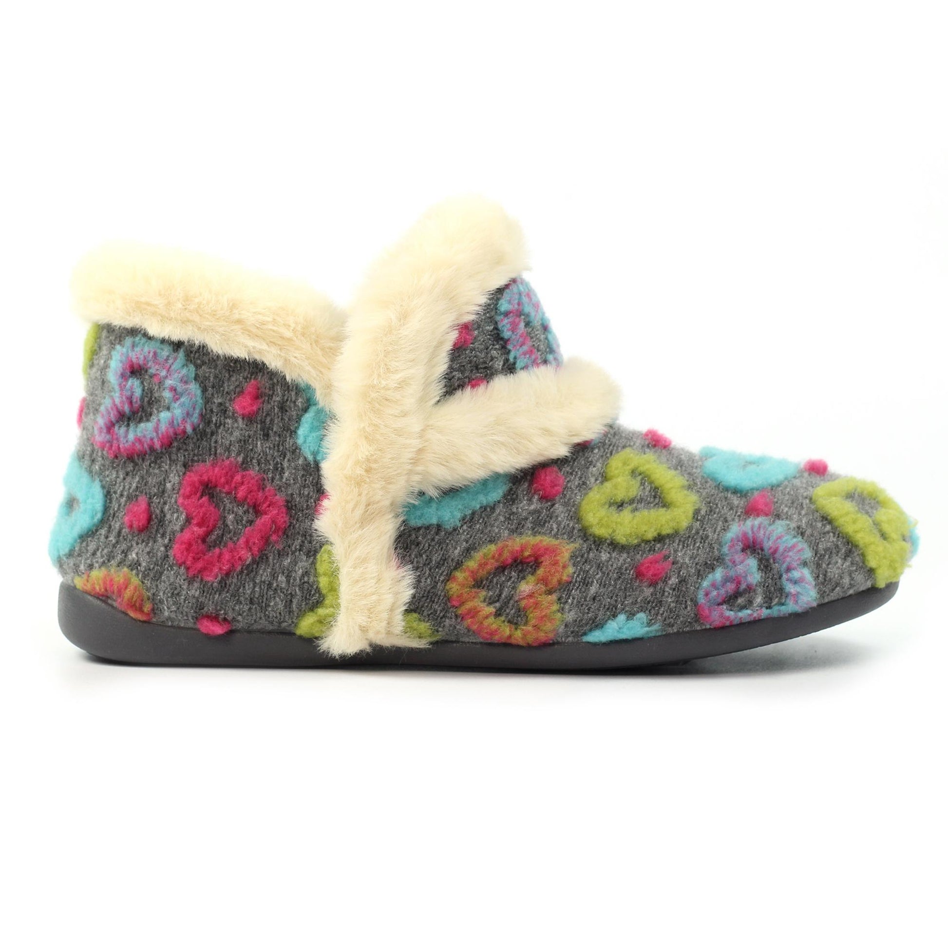Grey - Back - Lunar Womens-Ladies Angel Slipper Boots
