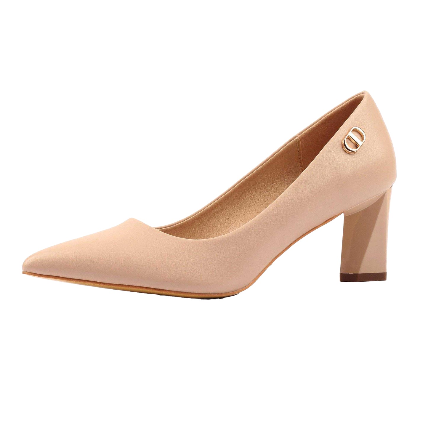Beige - Side - Lunar Womens-Ladies Phoebe Court Shoes