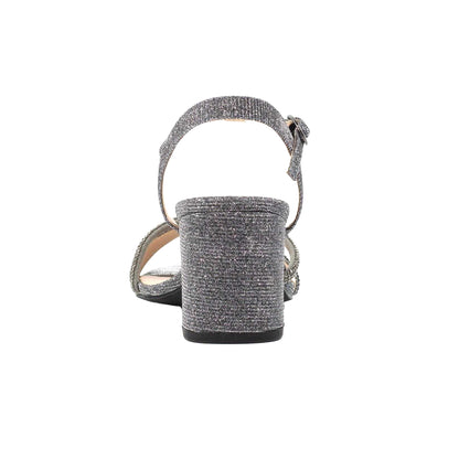 Pewter - Back - Lunar Womens-Ladies Shazam Block Heel Sandals