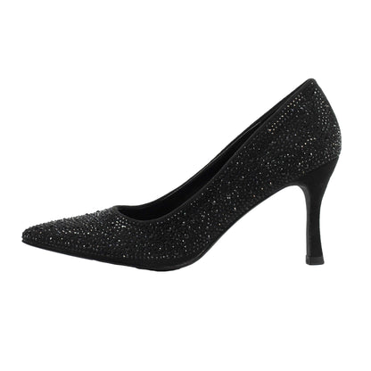 Black - Side - Lunar Womens-Ladies Renata Court Shoes