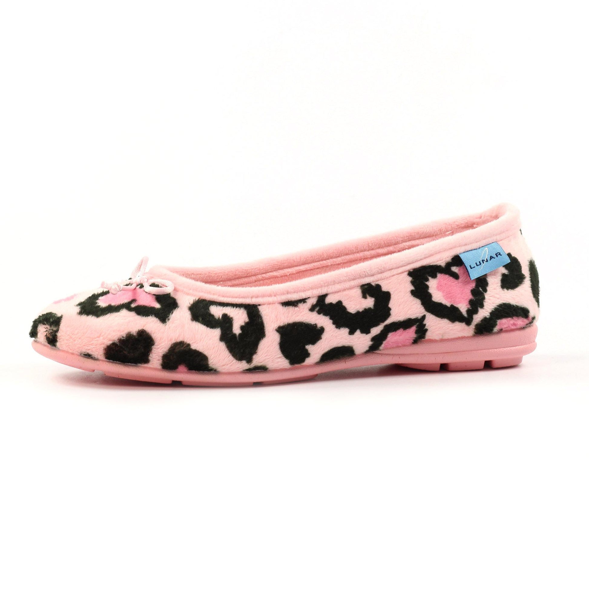 Pink - Side - Lunar Womens-Ladies Ava Slippers