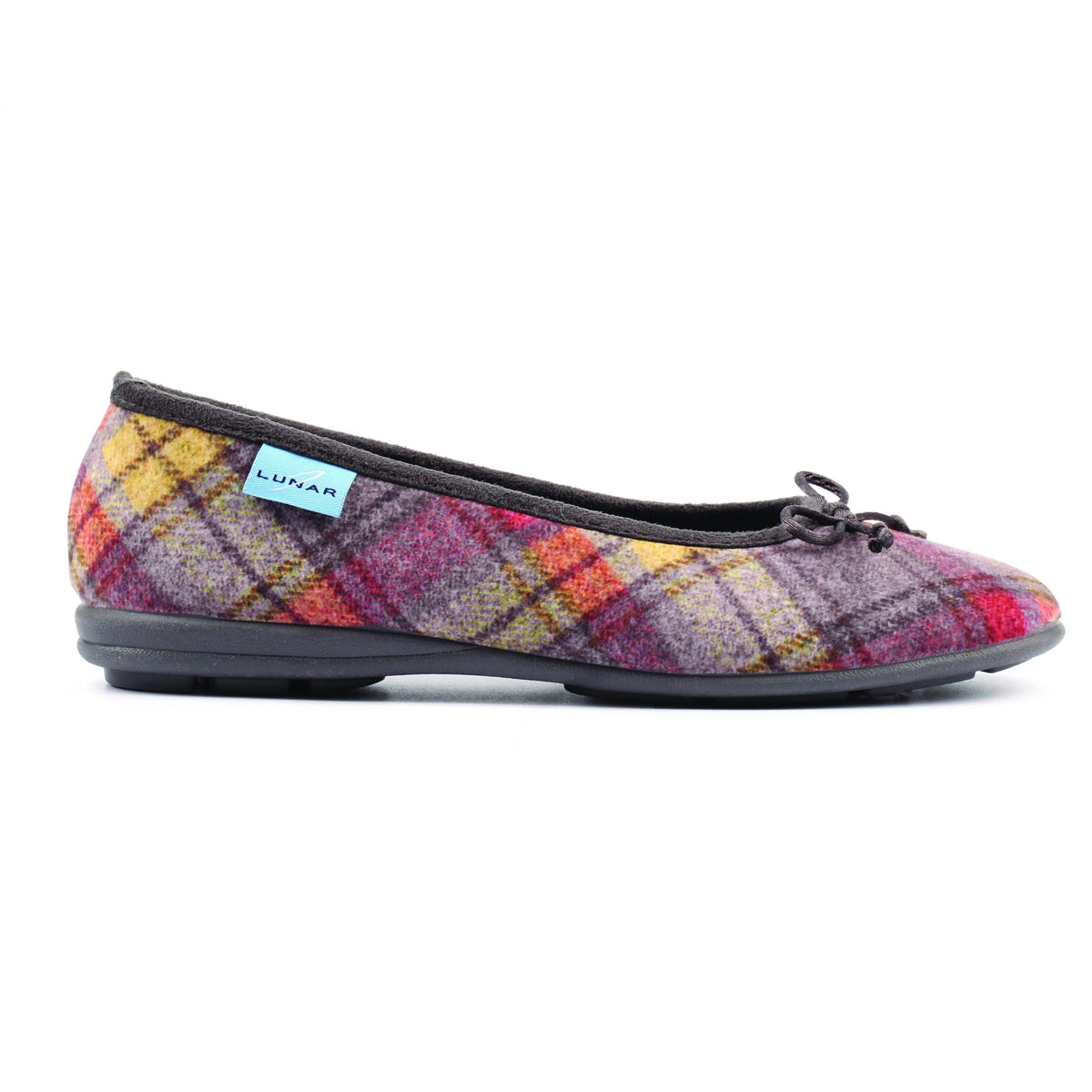 Grey - Back - Lunar Womens-Ladies Brie Slippers