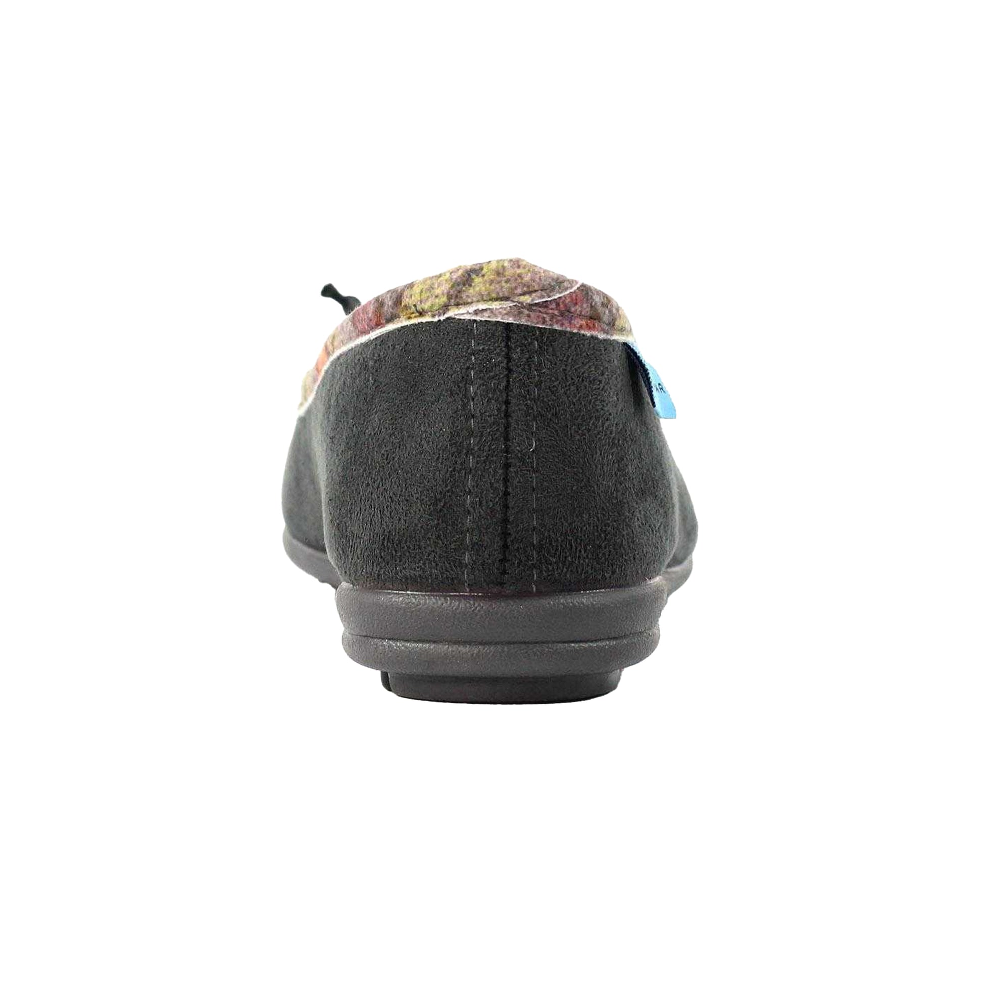Grey - Back - Lunar Womens-Ladies Bow Slippers