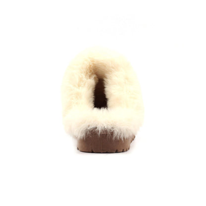 Mink - Side - Lunar Womens-Ladies Nevis Removable Back Strap Mule Slippers