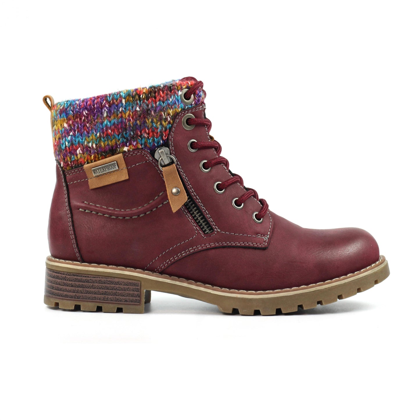 Burgundy - Front - Lunar Womens-Ladies Tabasco Waterproof Walking Boots