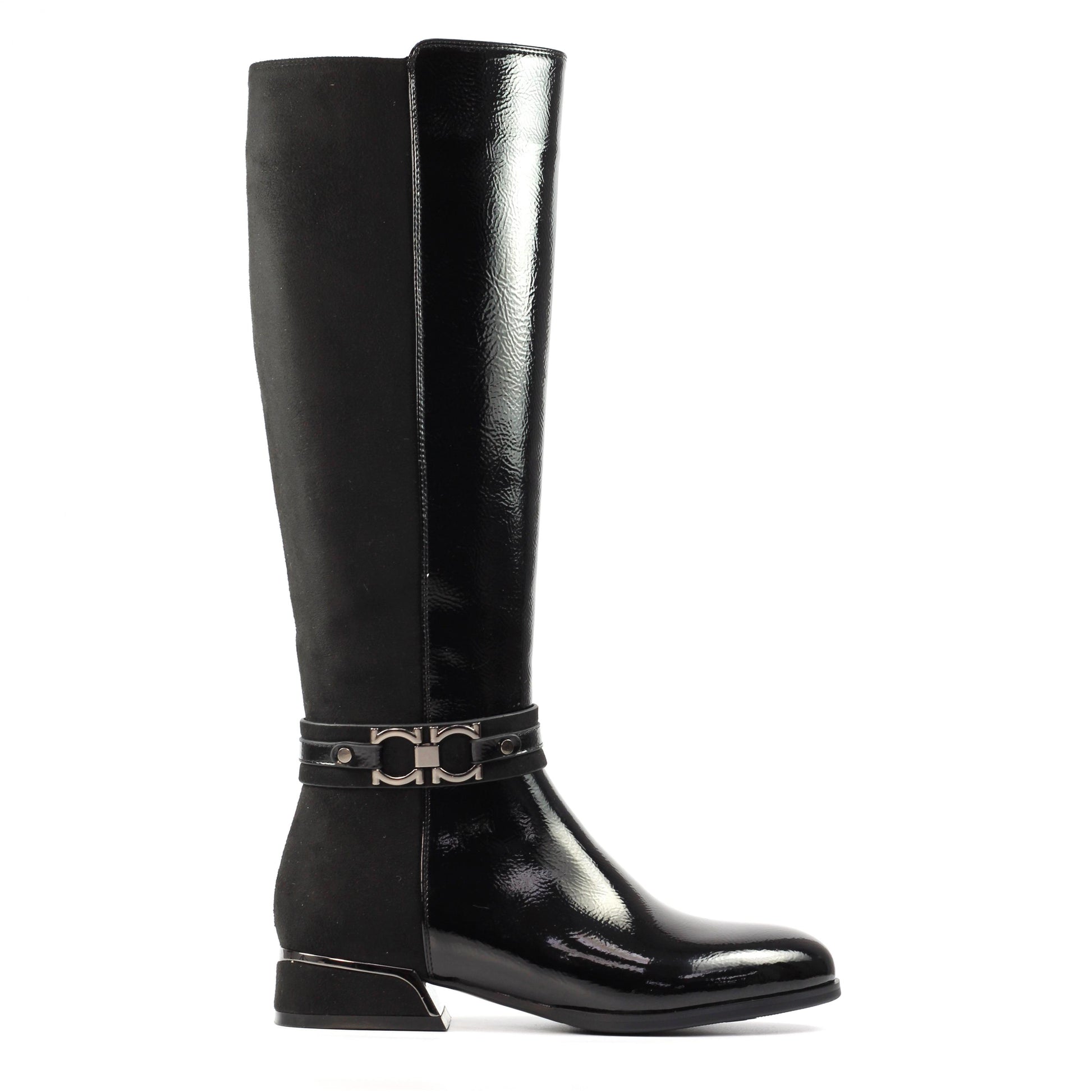 Black - Back - Lunar Womens-Ladies Emma Long Boots