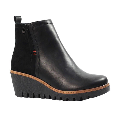 Black - Side - Lunar Womens-Ladies Pixie Wedge Ankle Boots
