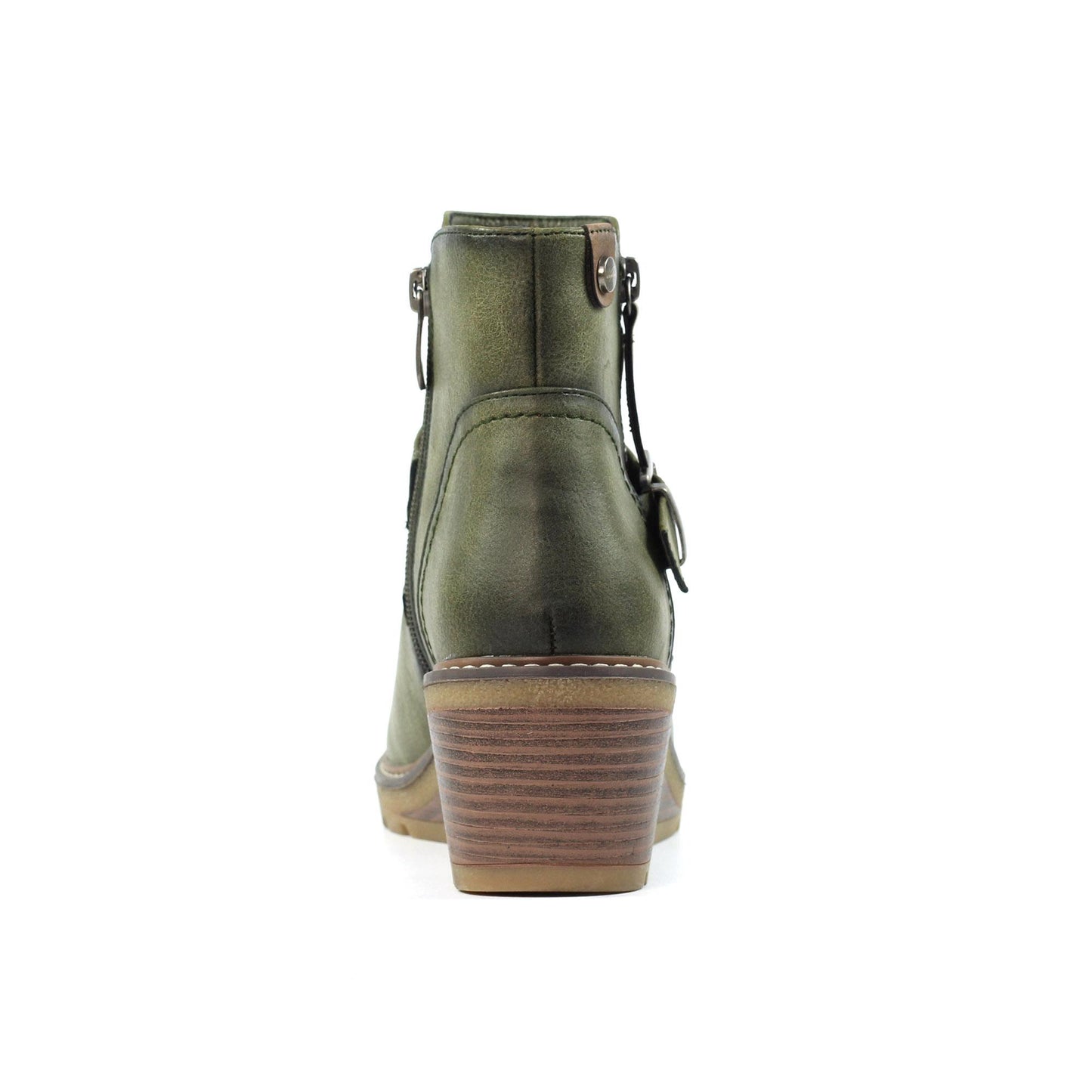 Green - Side - Lunar Womens-Ladies Cruz Ankle Boots