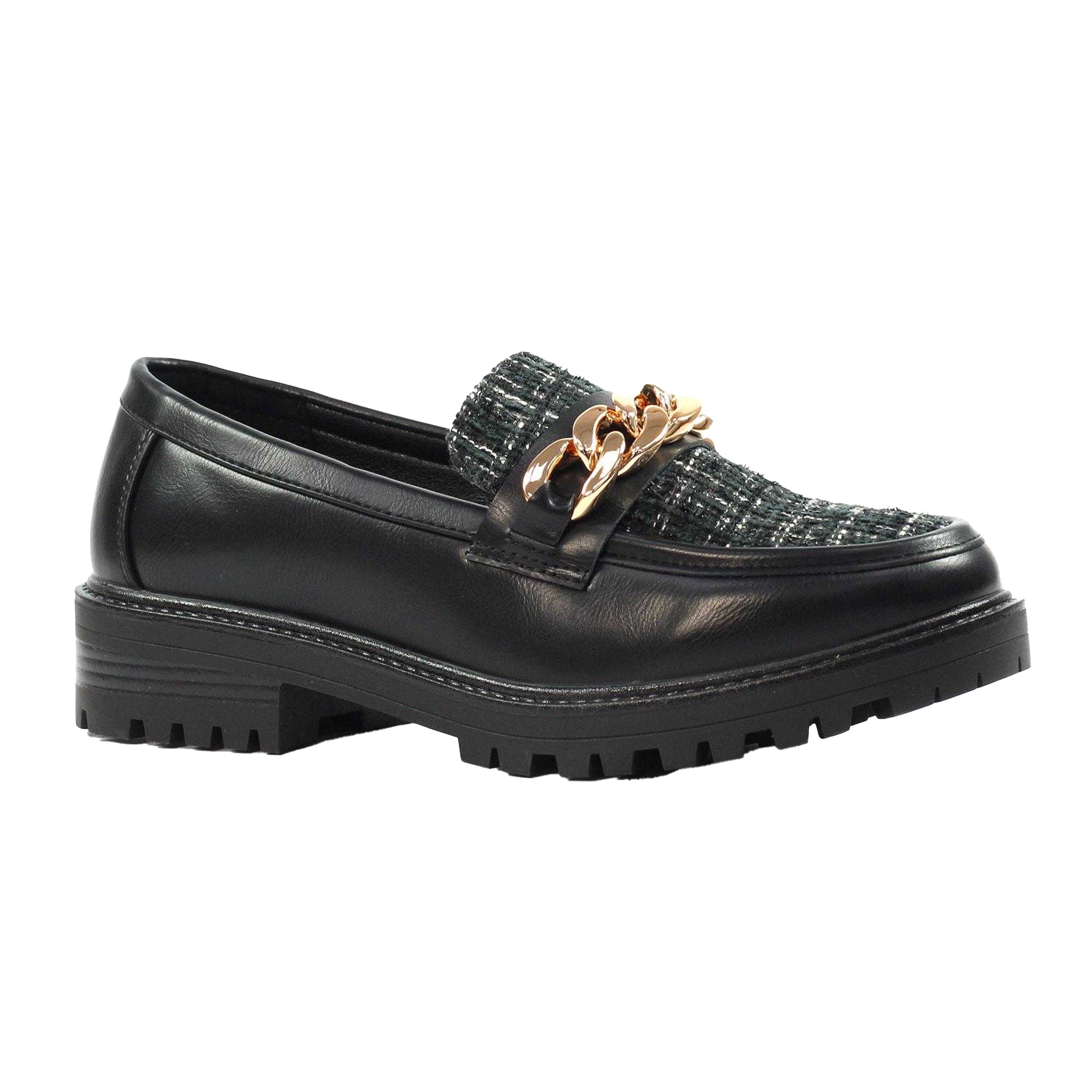 Black - Front - Lunar Womens-Ladies Chance Loafers