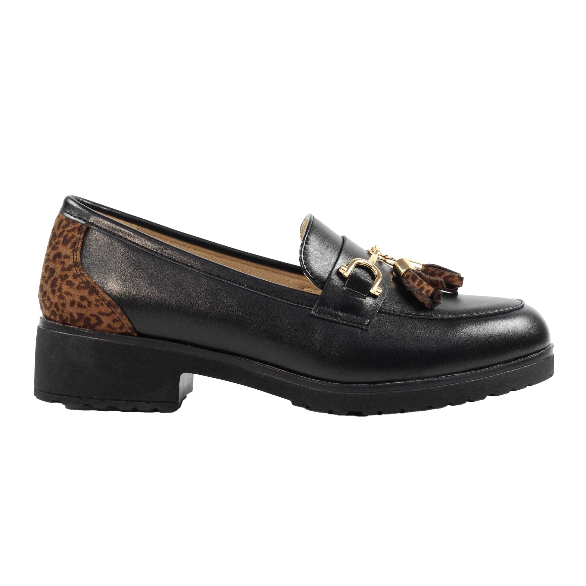Black - Back - Lunar Womens-Ladies Codey Loafers
