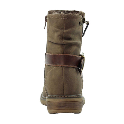 Taupe - Back - Lunar Womens-Ladies Chime III Waterproof Boots