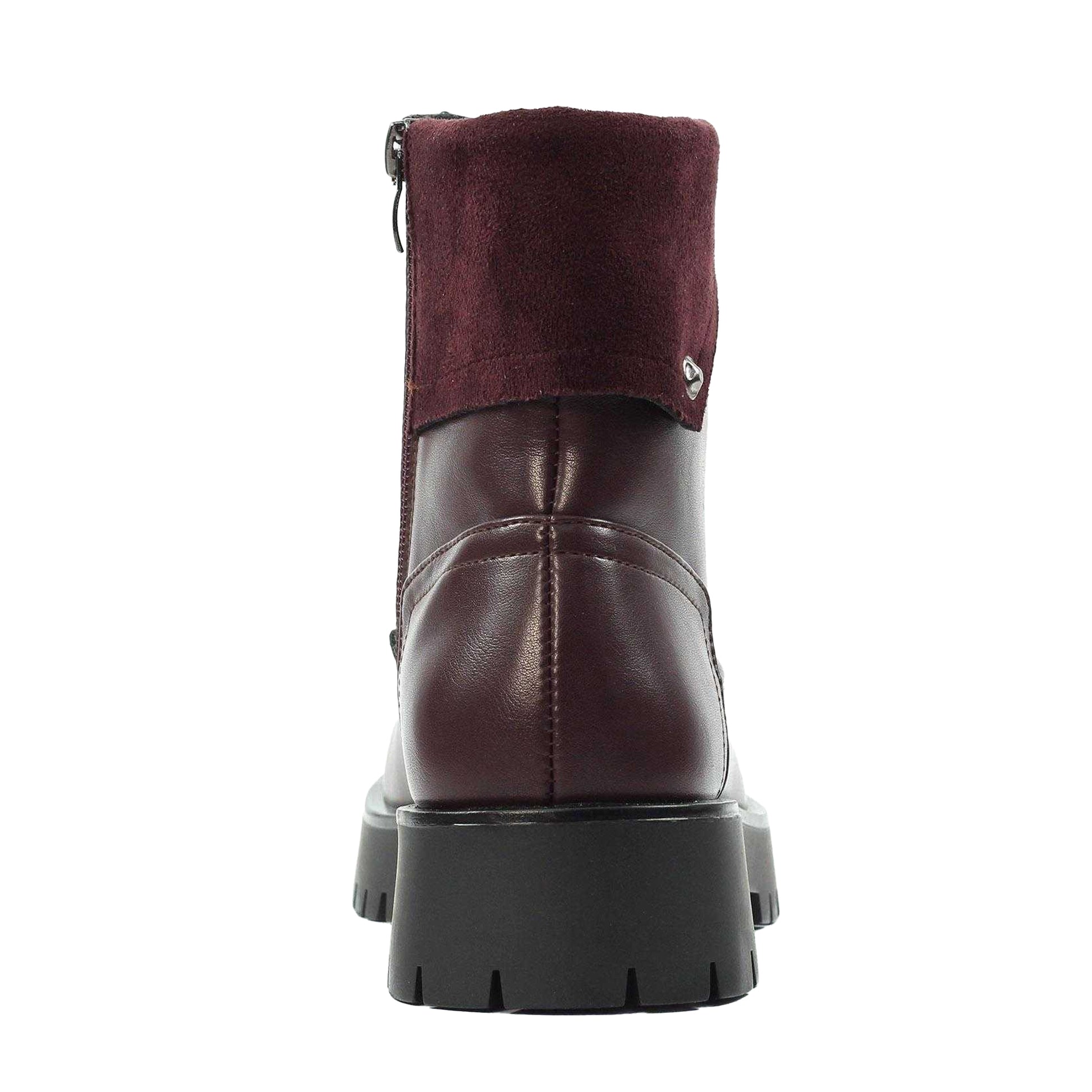 Burgundy - Back - Lunar Womens-Ladies Dante Ankle Boots
