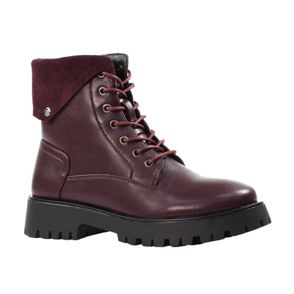 Burgundy - Pack Shot - Lunar Womens-Ladies Dante Ankle Boots