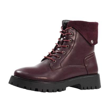 Burgundy - Front - Lunar Womens-Ladies Dante Ankle Boots