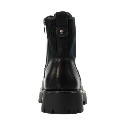 Black - Back - Lunar Womens-Ladies Tetris Ankle Boots