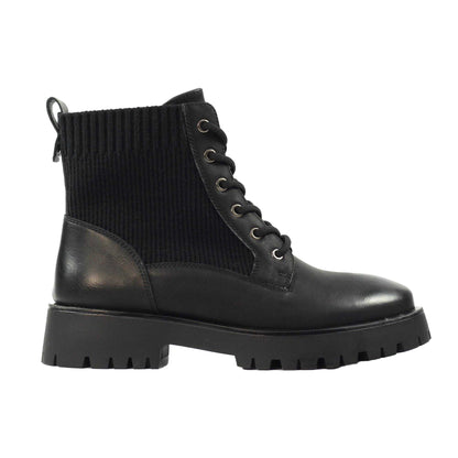 Black - Side - Lunar Womens-Ladies Tetris Ankle Boots