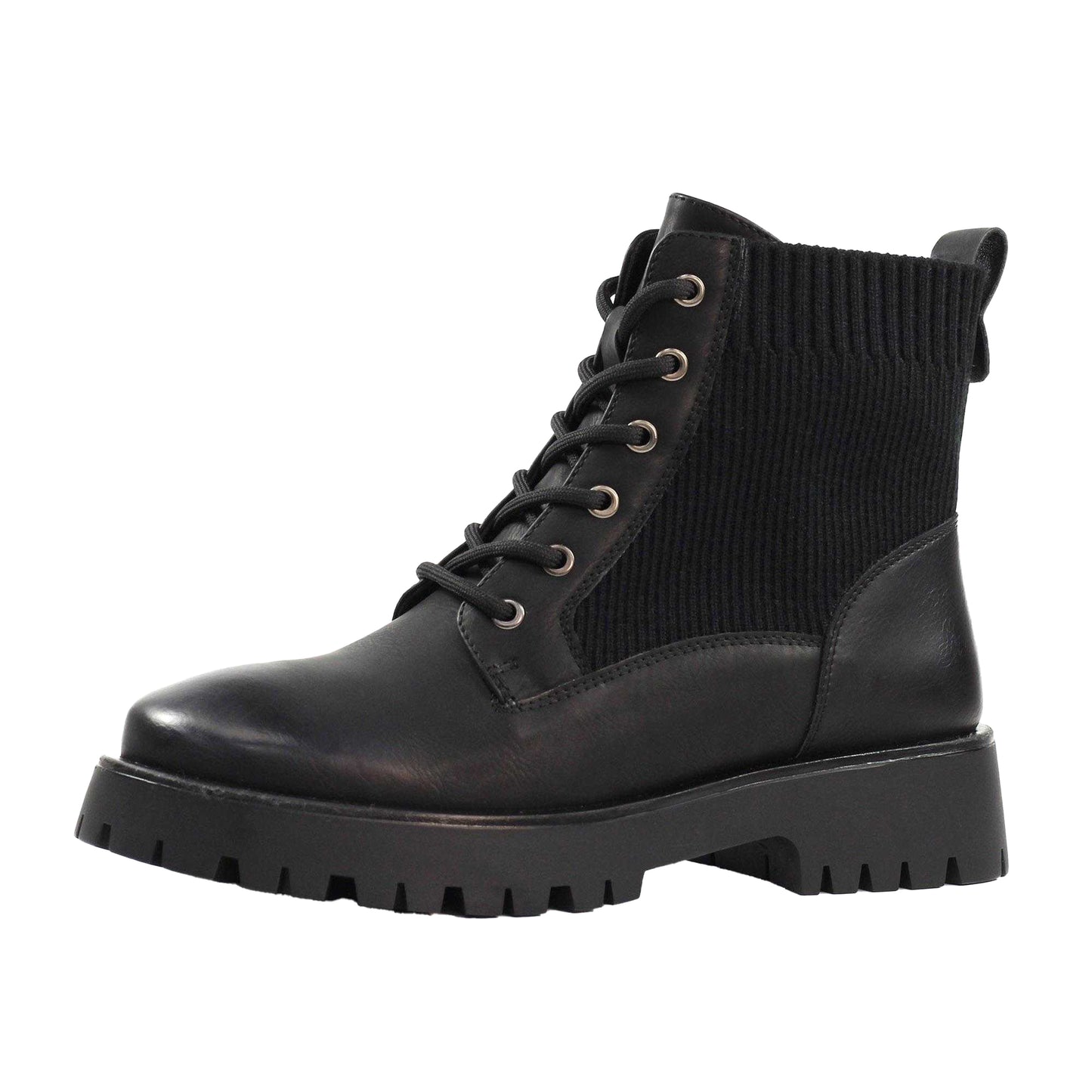 Black - Front - Lunar Womens-Ladies Tetris Ankle Boots