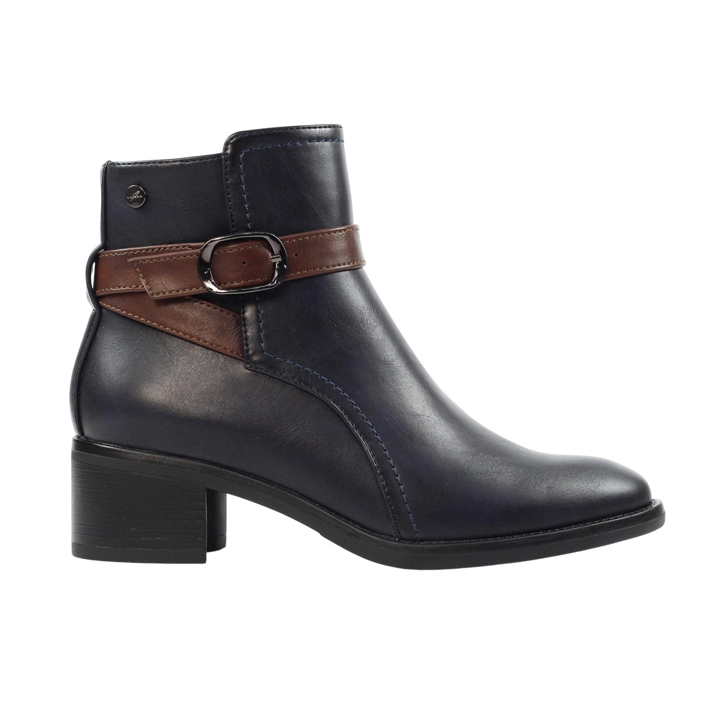 Blue - Side - Lunar Womens-Ladies Cassie Ankle Boots