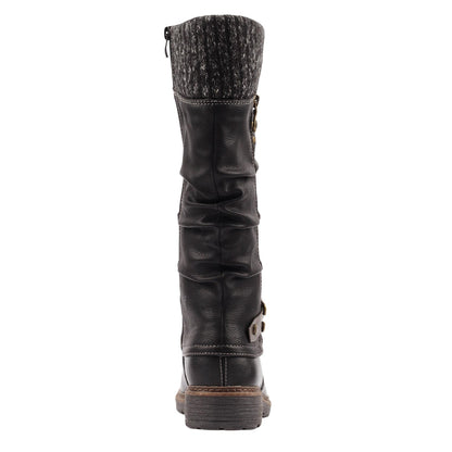 Black - Back - Lunar Womens-Ladies Brisbane Waterproof Boots