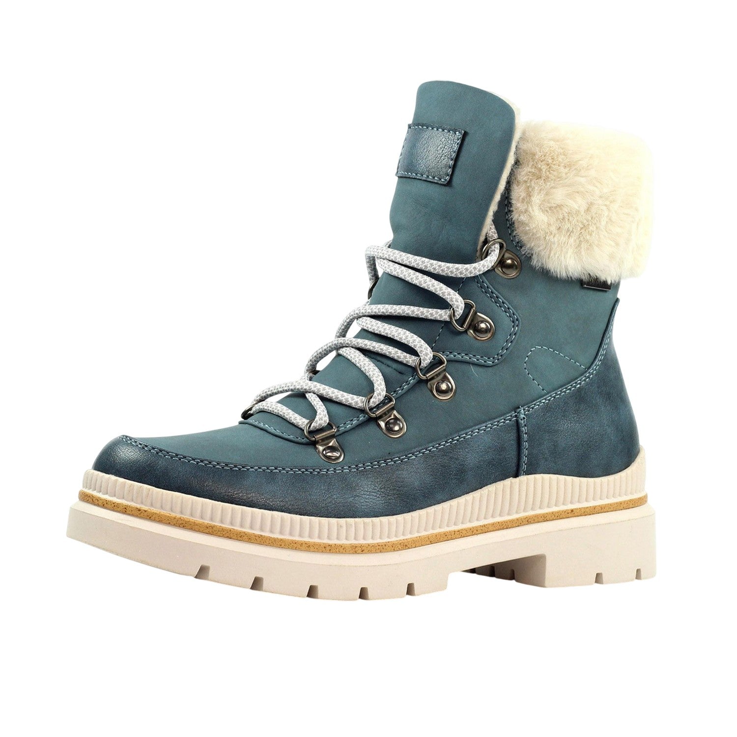 Mid Blue - Side - Lunar Womens-Ladies Evelyn Waterproof Boots