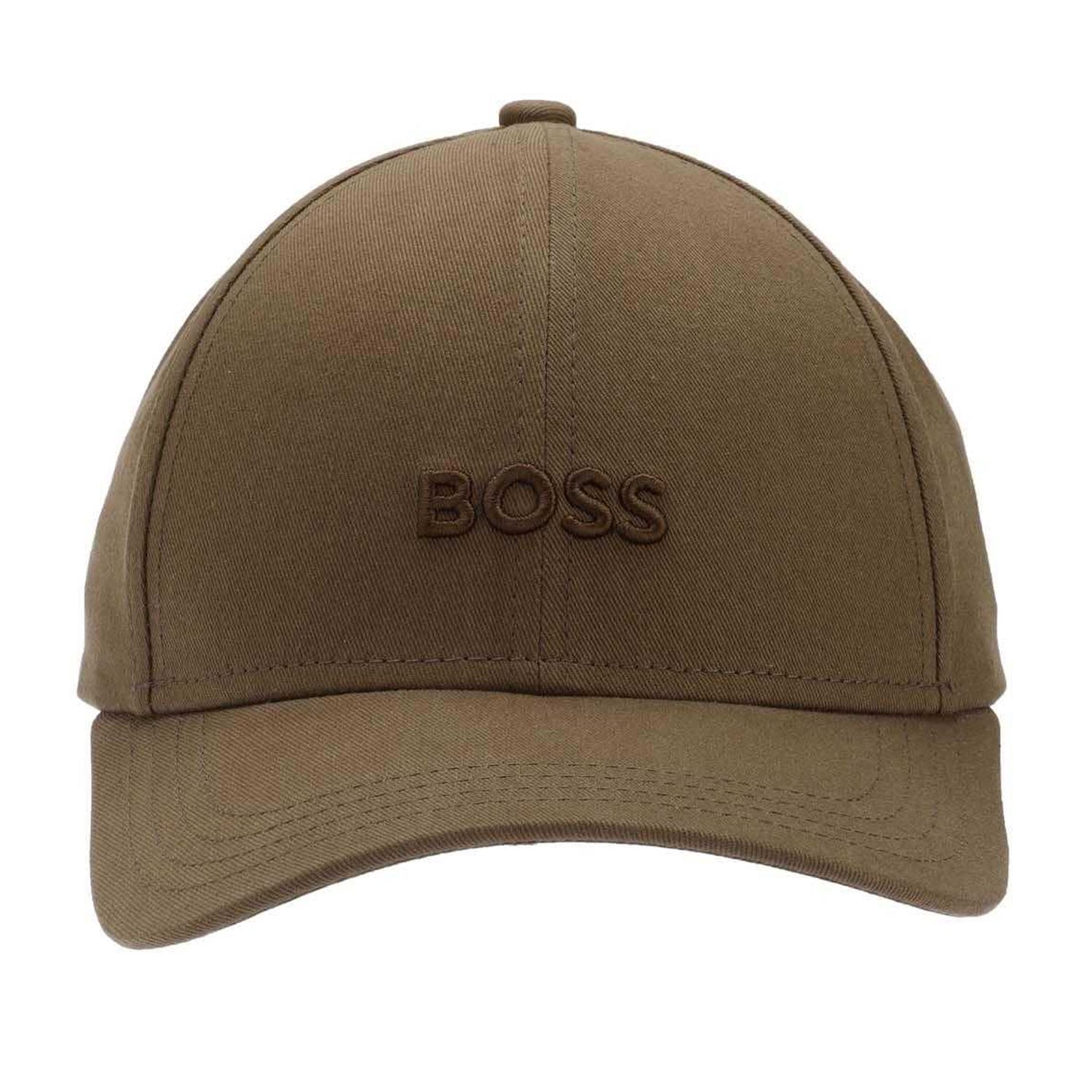 Brown - Front - Boss Ari Embroidered Logo Baseball Cap