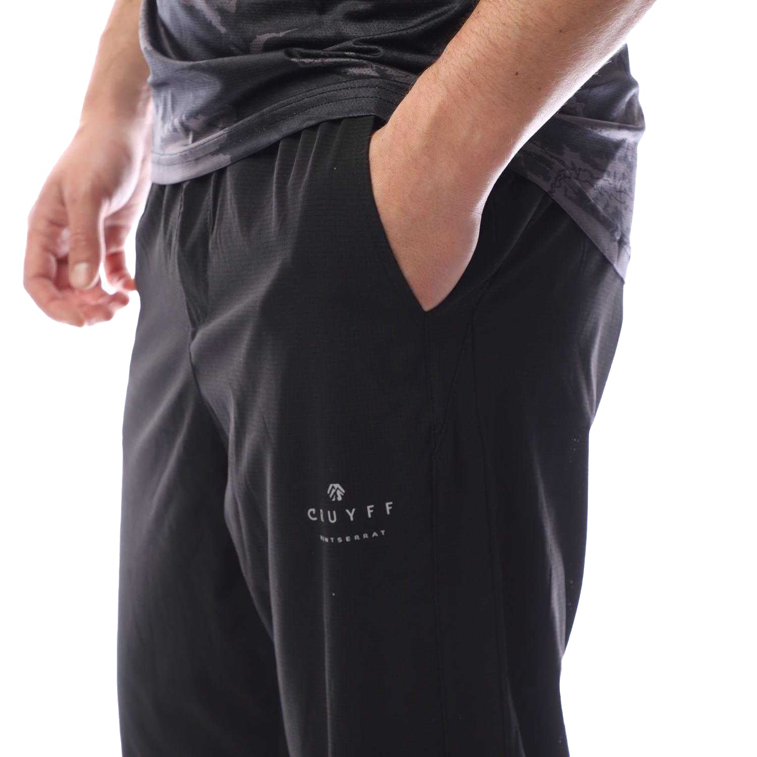 Black - Side - Cruyff Mens Transverse Woven Jogging Bottoms