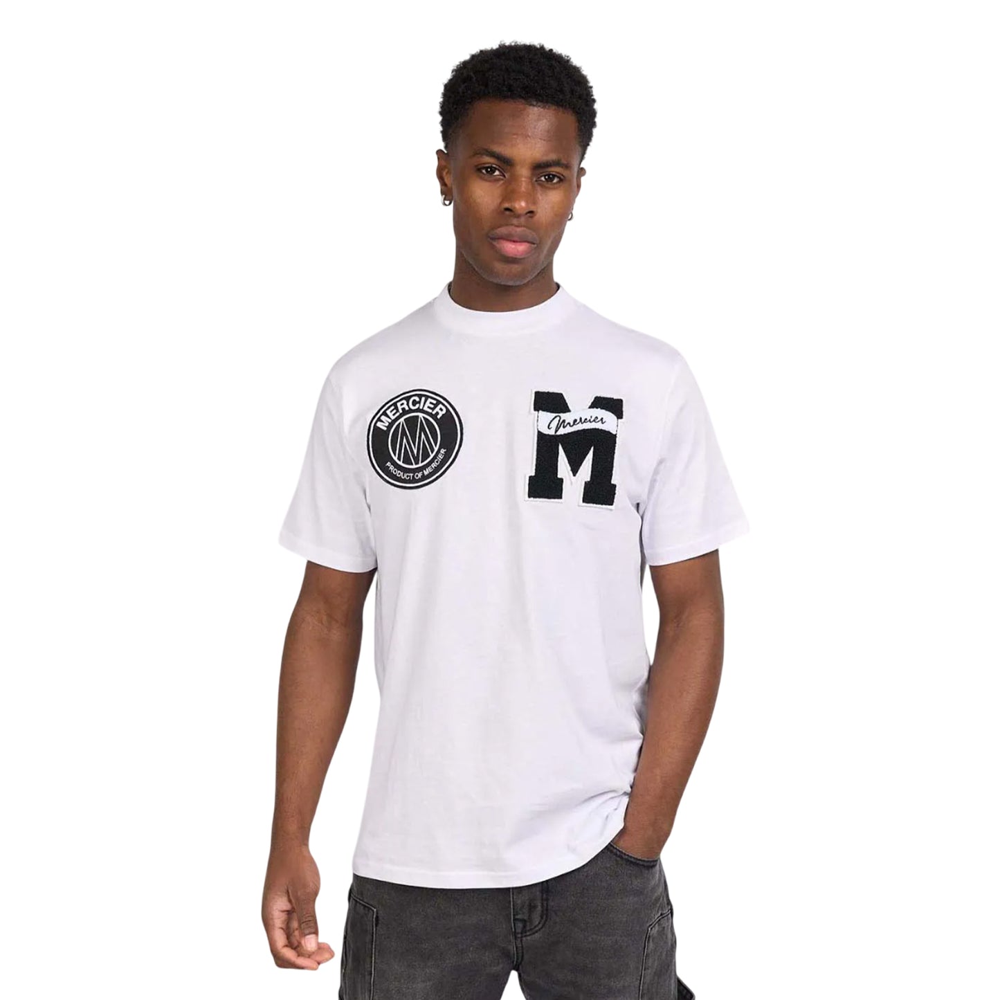 White - Front - Mercier Mens Academy T-Shirt