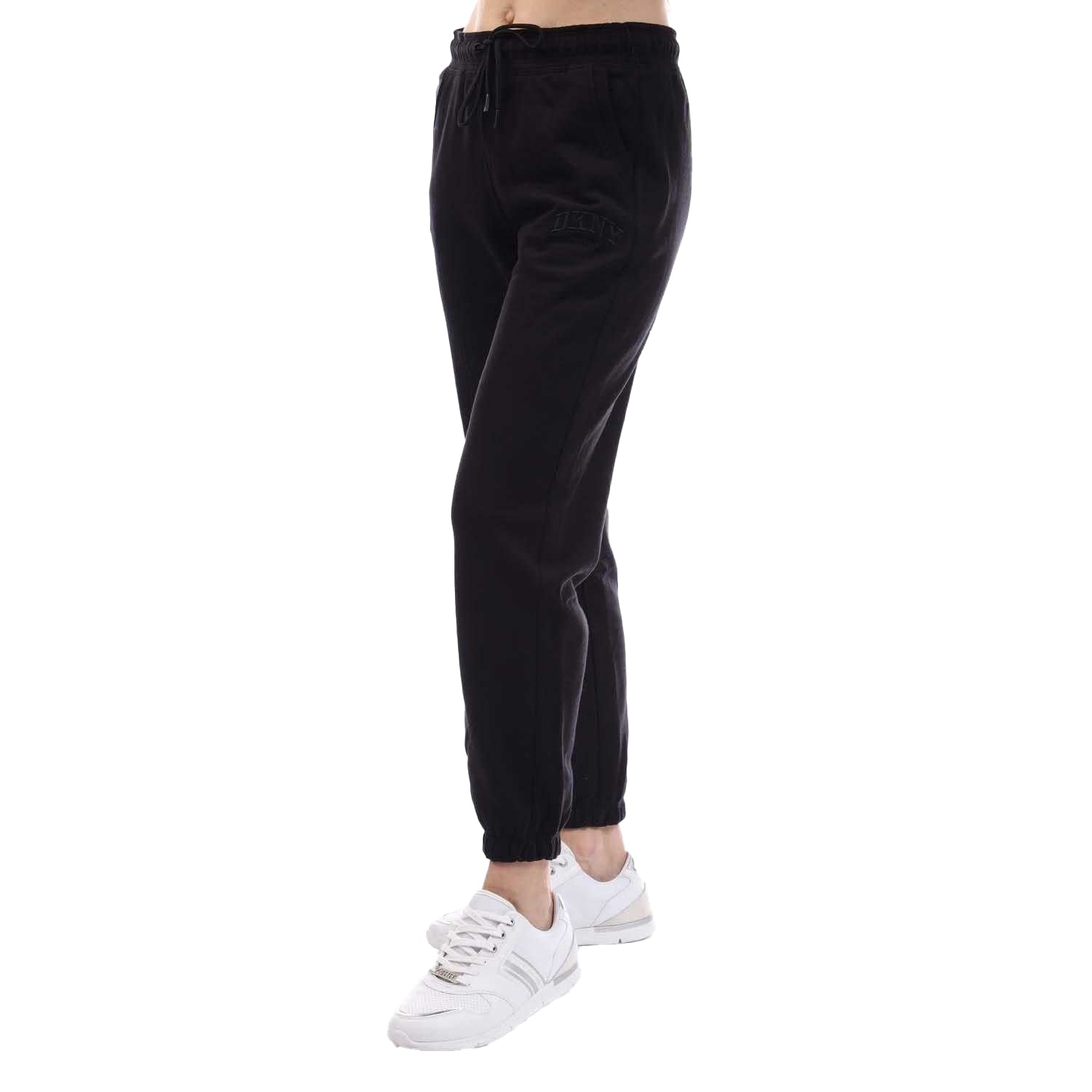 Black - Lifestyle - DKNY Womens-Ladies Varsity Logo Jogging Bottoms